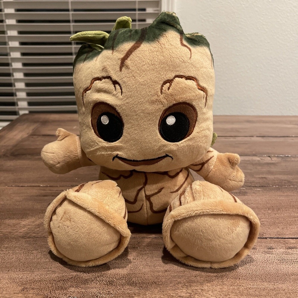 Disney Marvel 10" Baby Groot Big Feet Head Guardians‎ Of The Galaxy Plush Doll